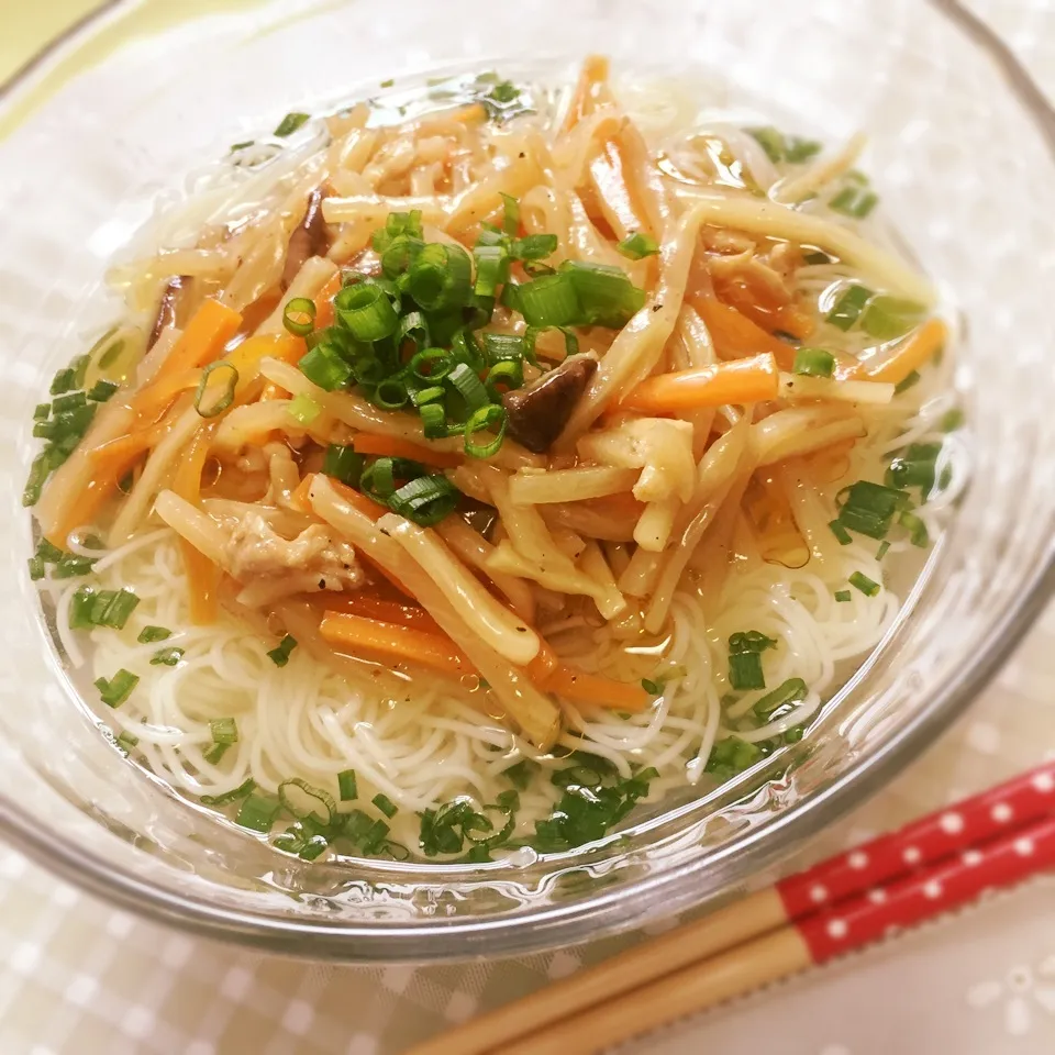 ネギたっぷり♡たけのこの中華あんかけ素麺|Yumiko Ozakiさん