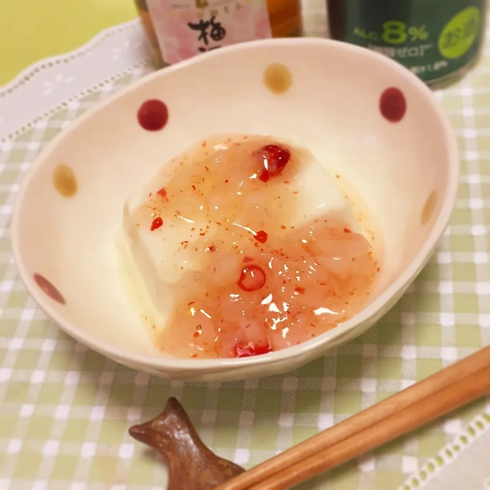 Snapdishの料理写真:ホタテの塩辛豆腐|Yumiko Ozakiさん