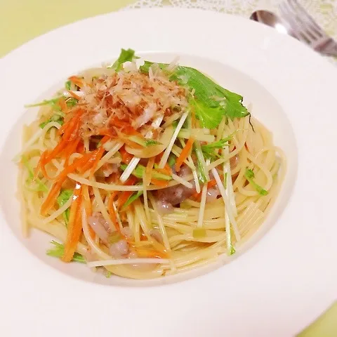 たこわさとシャキシャキ野菜の和風パスタ|Yumiko Ozakiさん