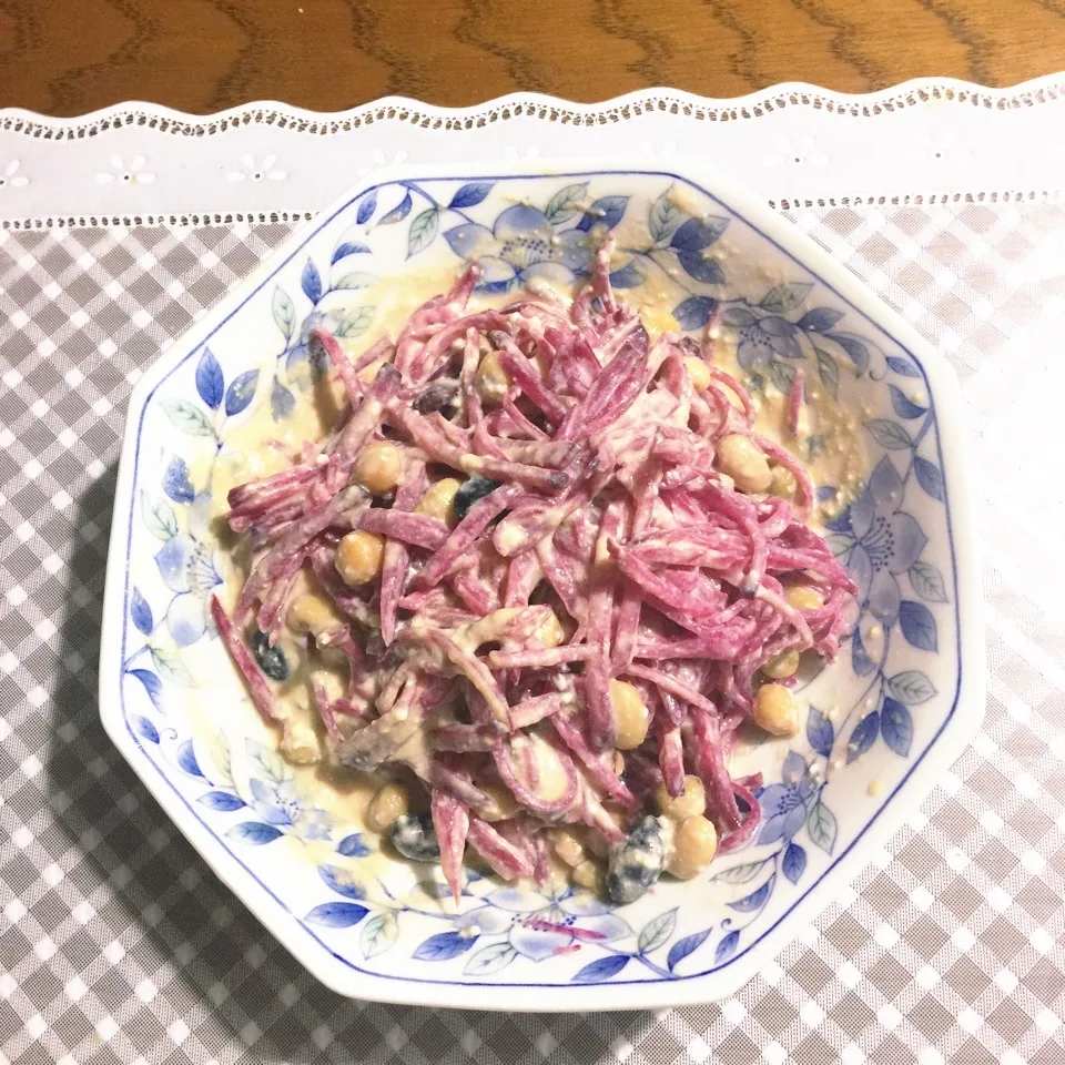 紅大根と蒸し豆の豆腐サラダ|yakinasuさん