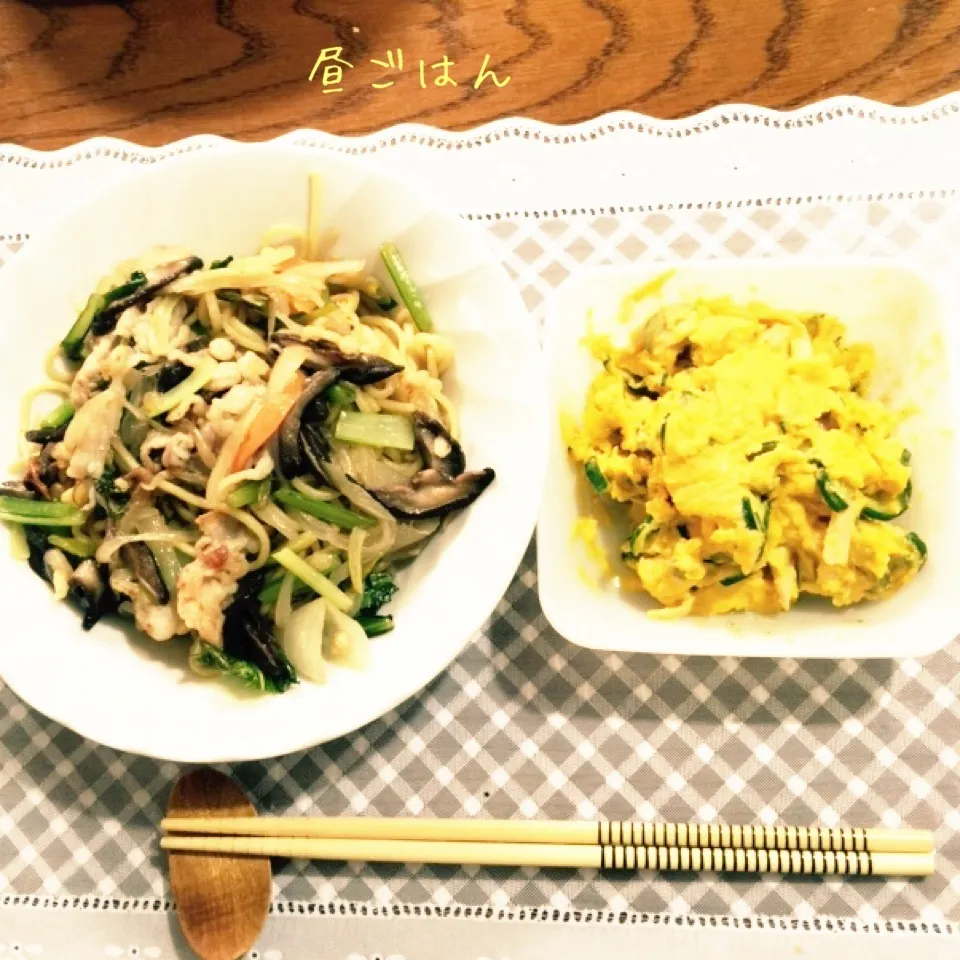 塩焼きそばと南瓜サラダ|yakinasuさん