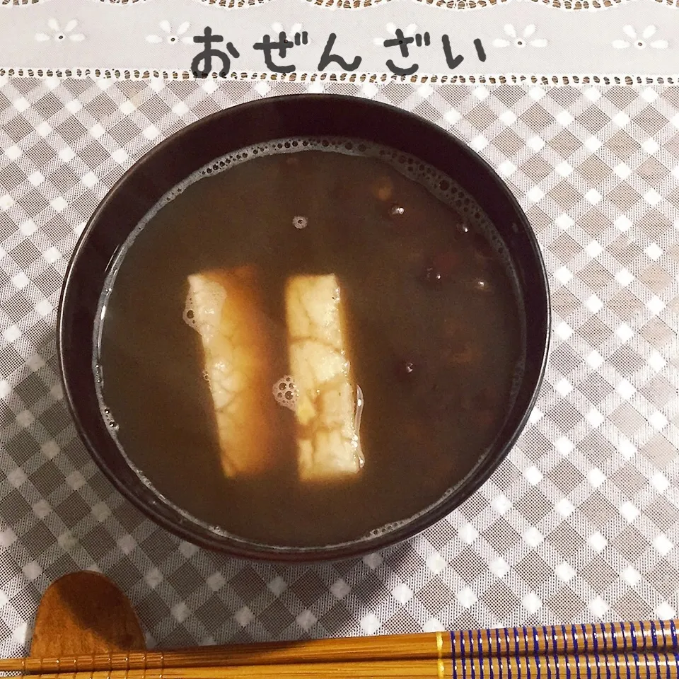 Snapdishの料理写真:ぜんざい、餅入り|yakinasuさん