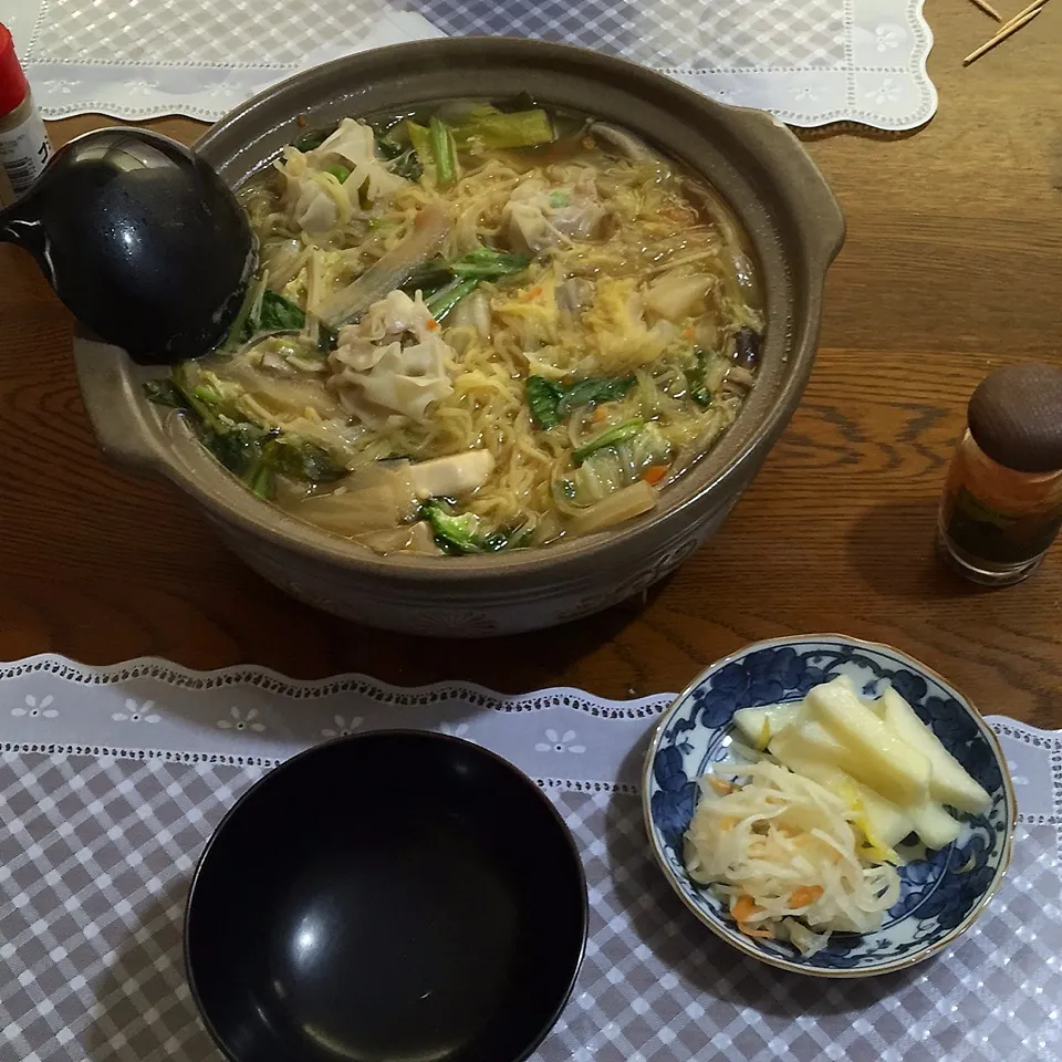 鍋ラーメン、なます、柚子大根|yakinasuさん