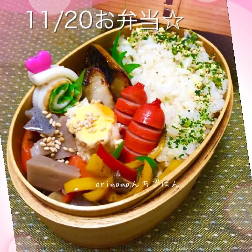 根菜たっぷり煮物と鯖の味噌焼き弁当☆|chouchouさん