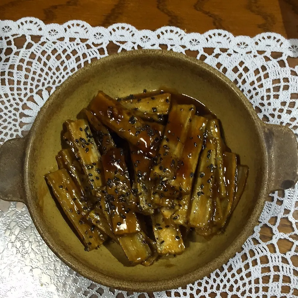 Snapdishの料理写真:Nana色さんの甘辛揚げ牛蒡|yakinasuさん