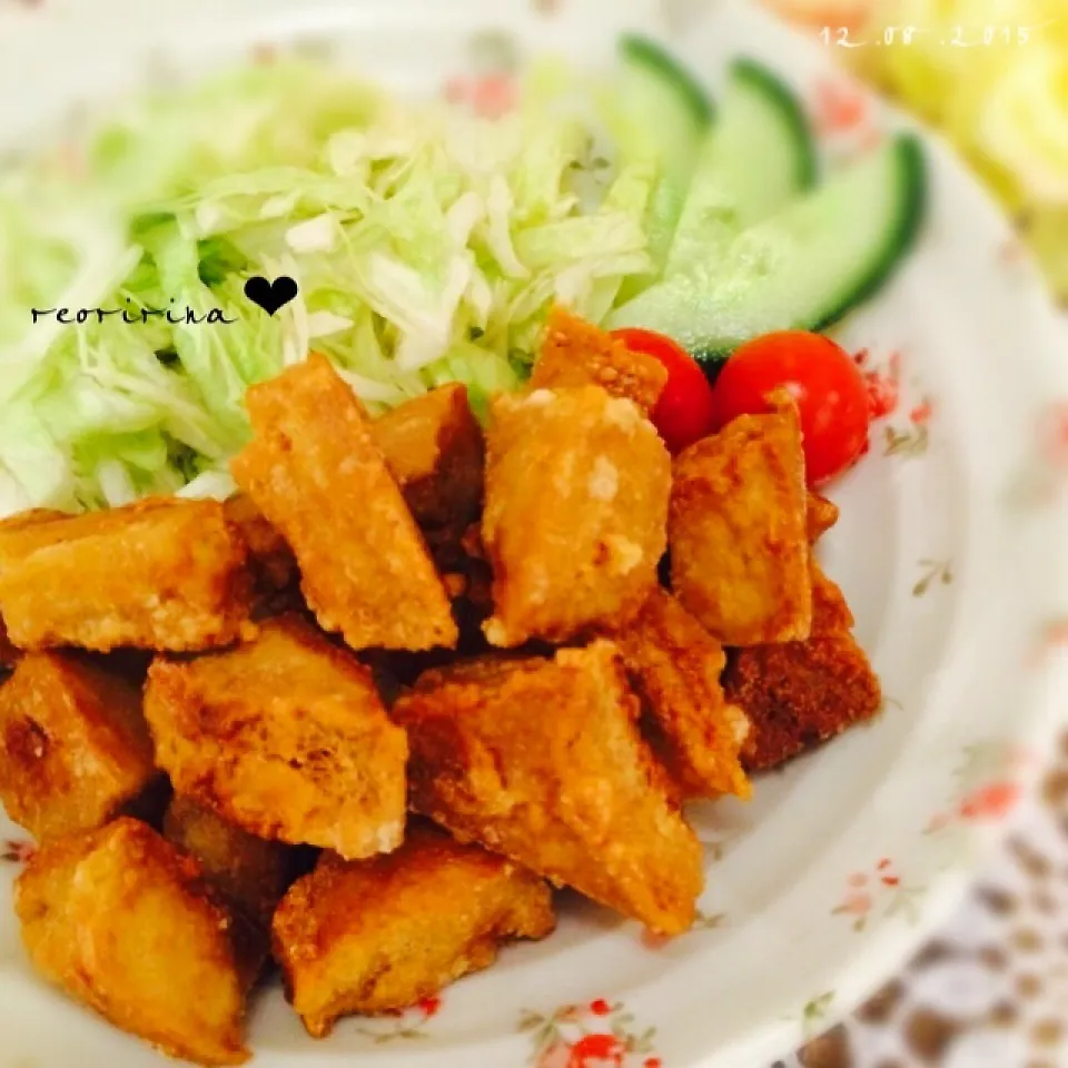 まるで鶏肉⁈♡高野豆腐のからあげ♡|rさん