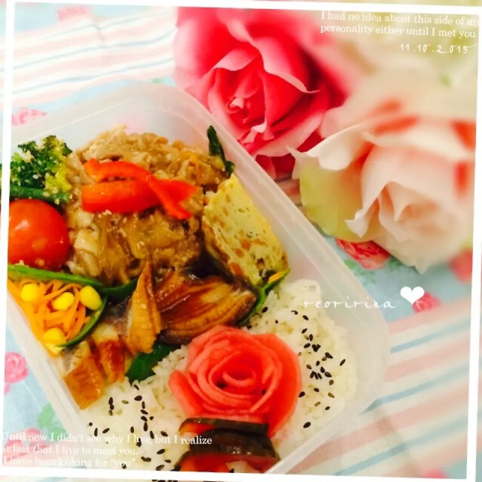 パパのお弁当♡ピンク薔薇ご飯♡|rさん