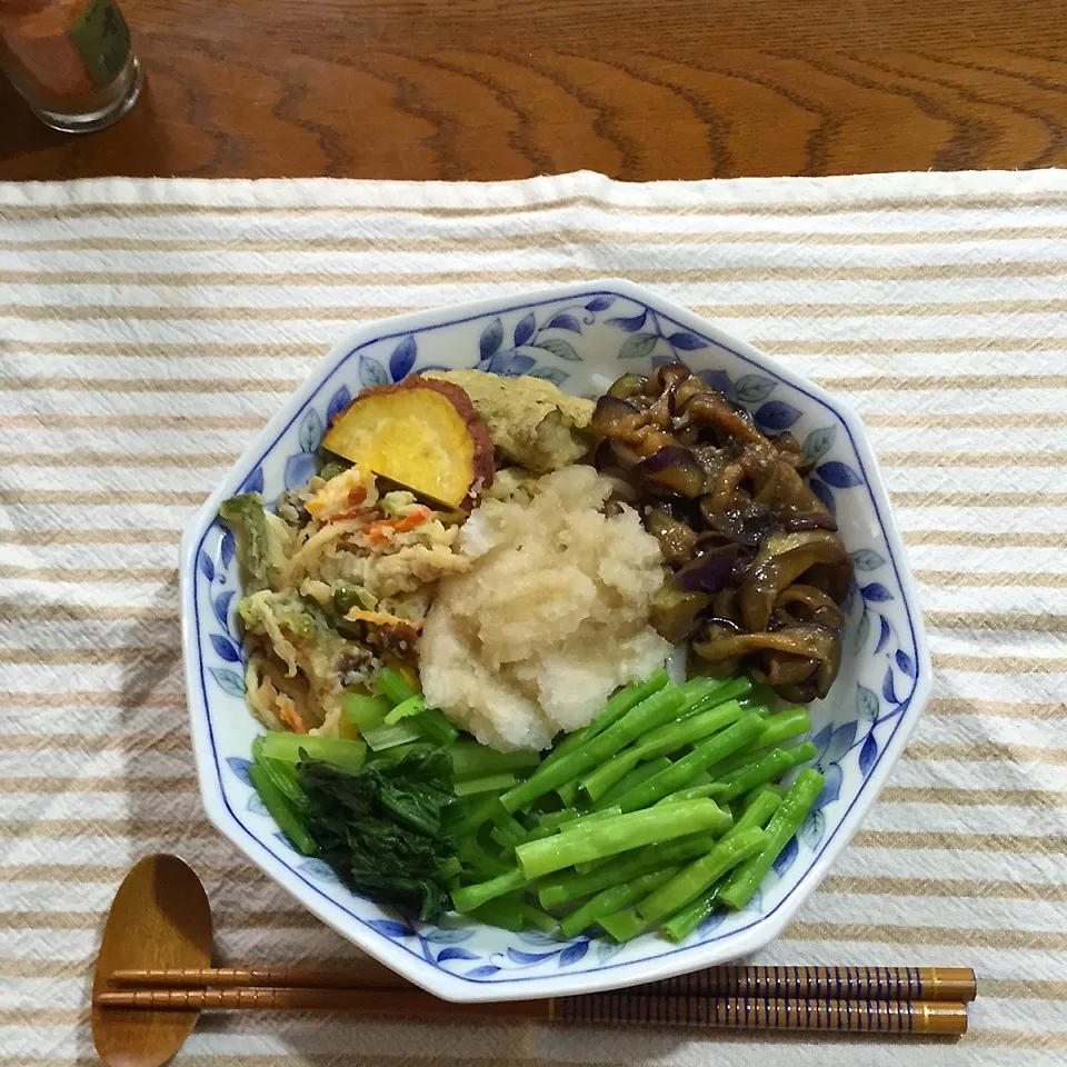 天おろしうどん茄子炒めのせ|yakinasuさん