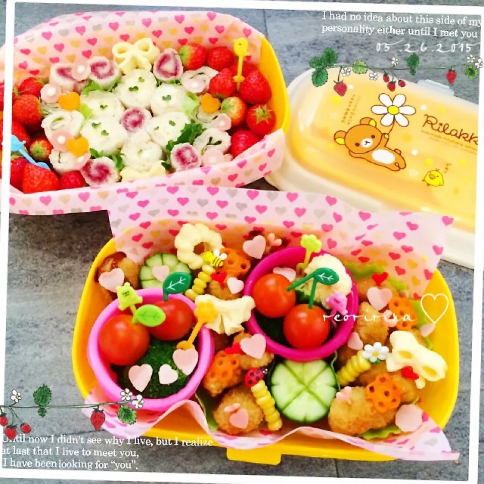 ピクニックのお弁当♡くるくるサンドイッチ♡|rさん