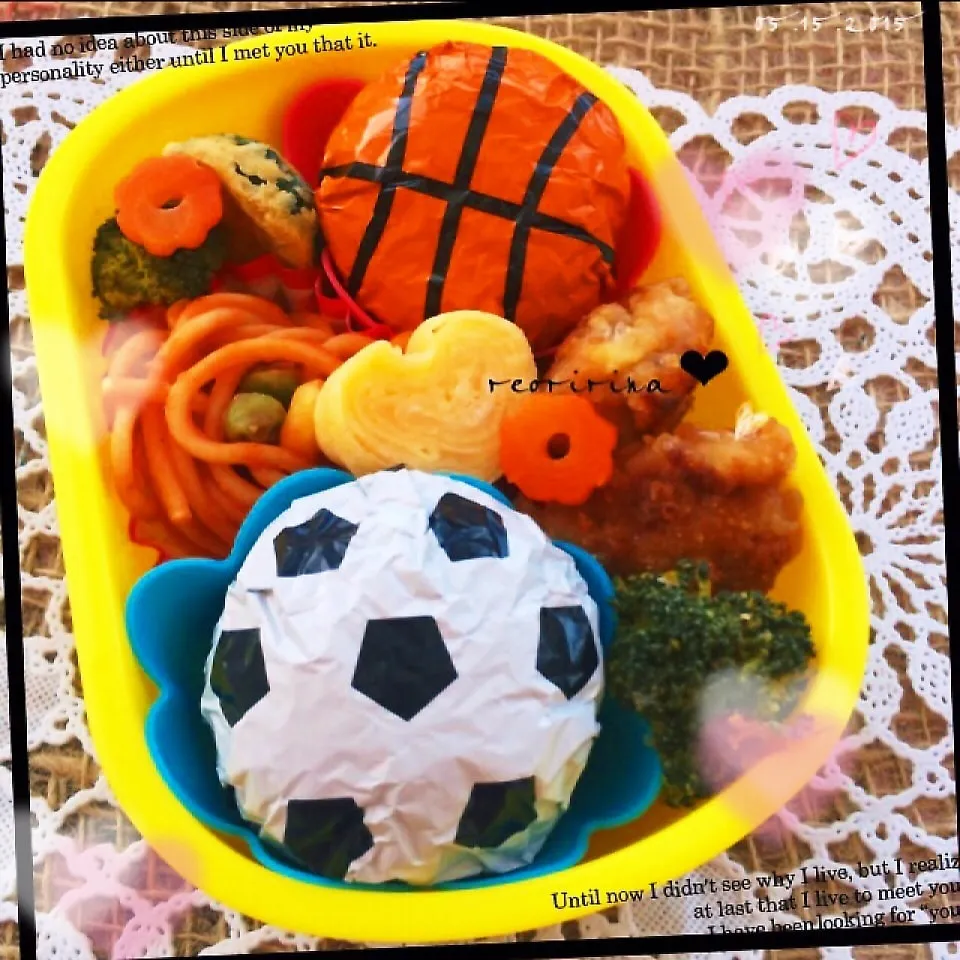 幼稚園のお弁当♡サッカーおにぎり♡|rさん