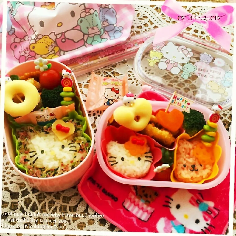 Snapdishの料理写真:参観の日のお弁当♡キティ♡|rさん