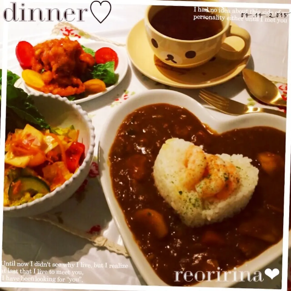 夜ごはん♡シーフードカレー♡|rさん