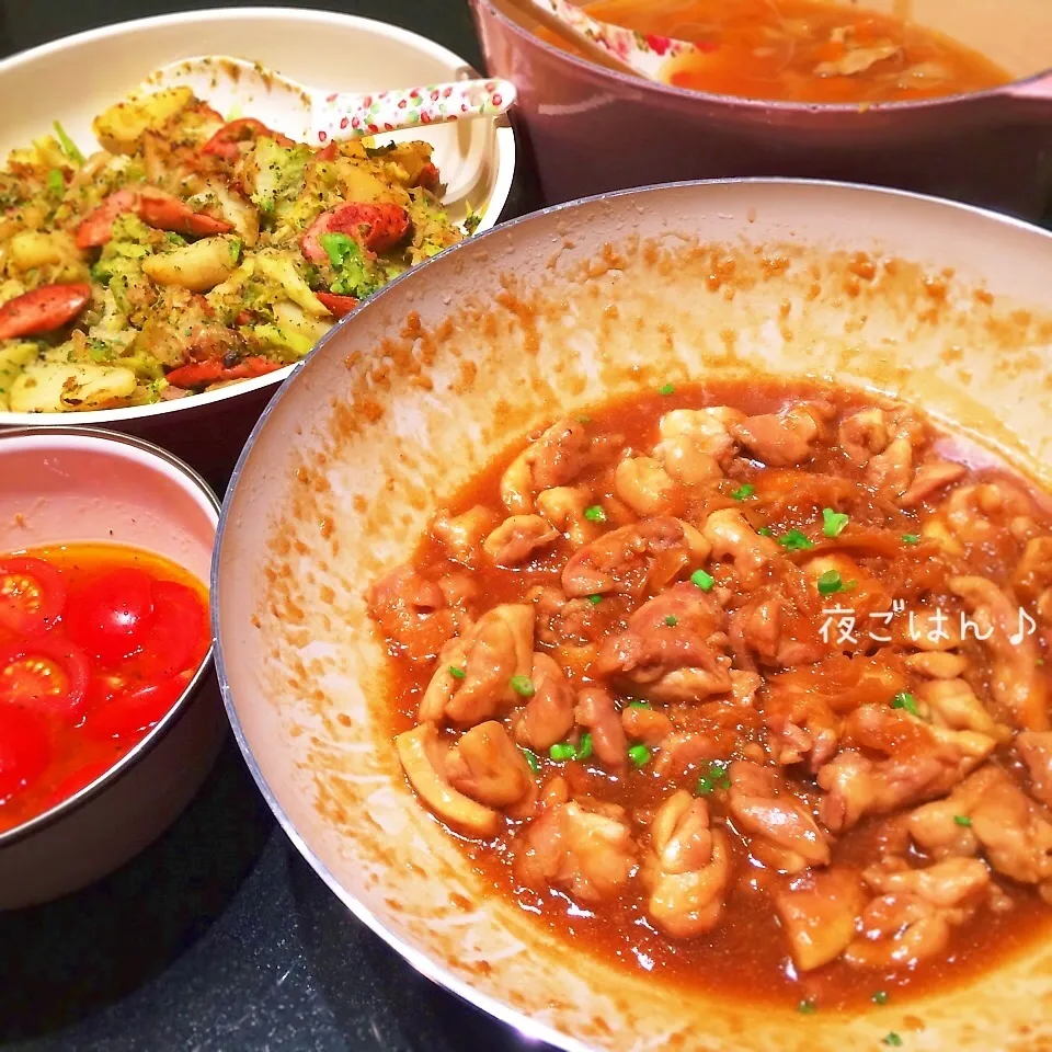 夜ごはん♡鶏肉と大根の甘辛炒め煮♡|rさん