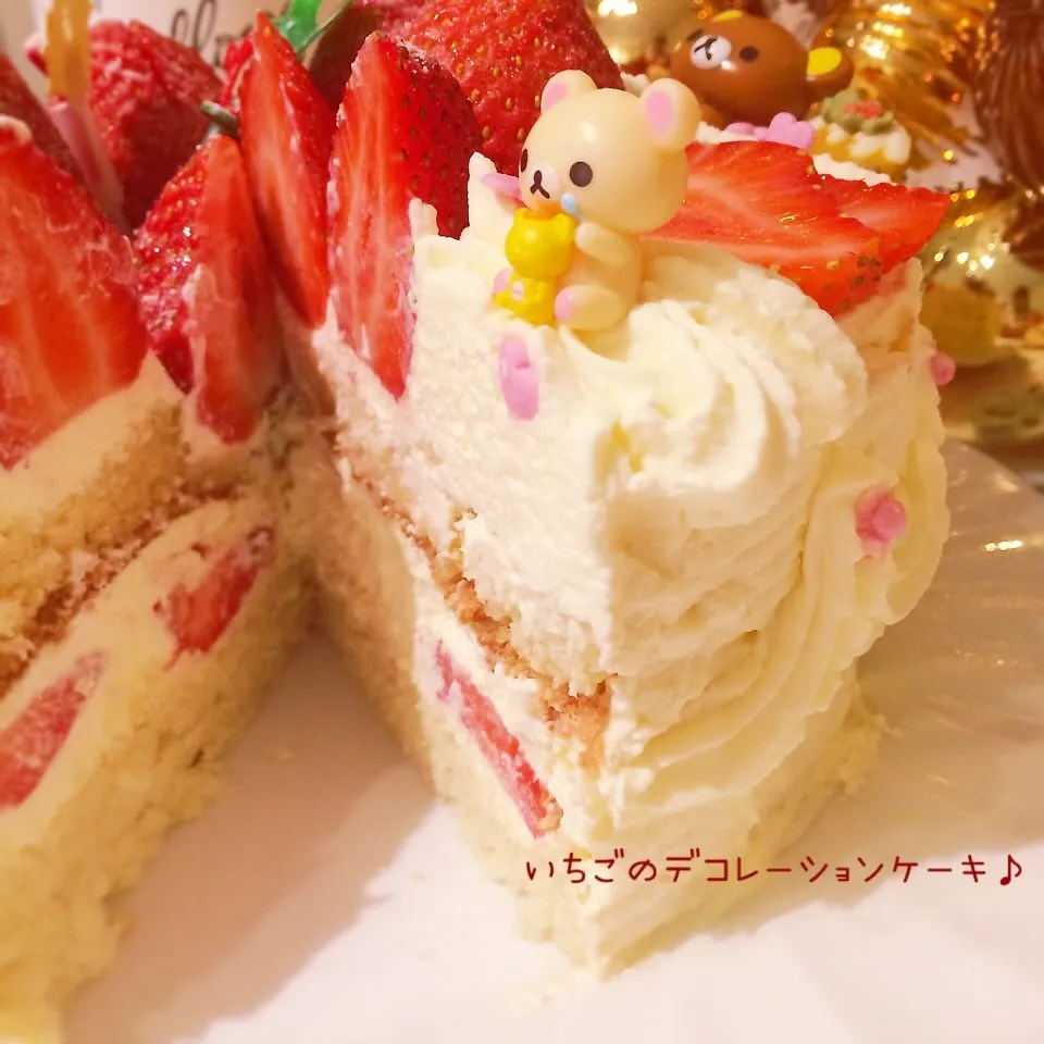 いちごのデコレーションケーキ♡|rさん