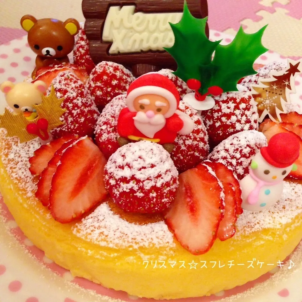 スフレチーズケーキ♡クリスマスデコレーション♡|rさん