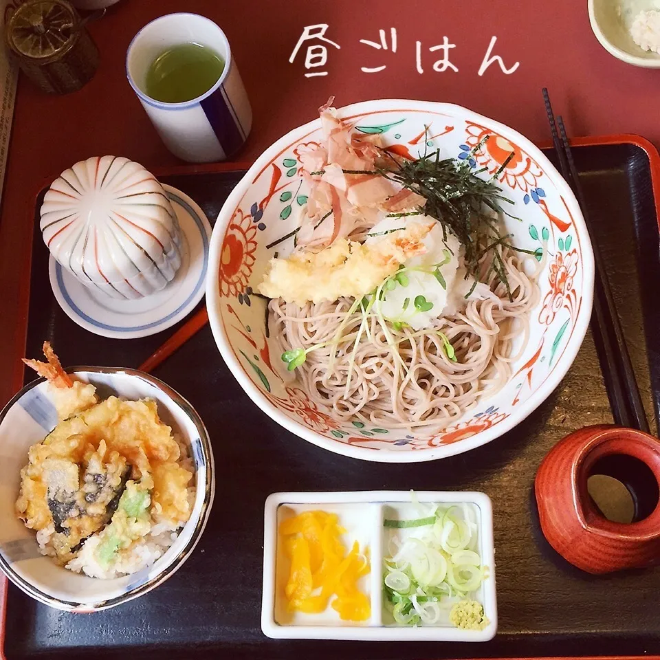 エビおろし蕎麦、ミニ天丼、茶碗蒸し|yakinasuさん