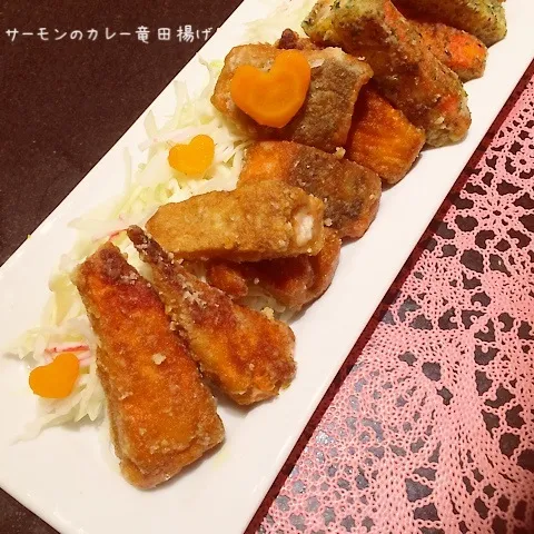 お魚嫌いさんに♥︎サーモンのカレー竜田揚げ❤︎|rさん