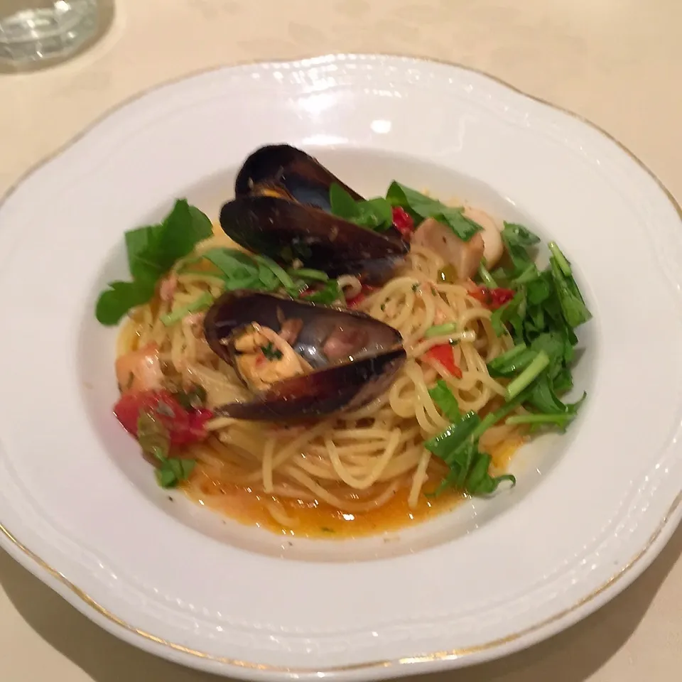 ホタテとムール貝のパスタ|yakinasuさん