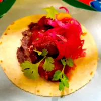 Snapdishの料理写真:Taco de Mixiote ミショーテのタコス|青い鹿さん