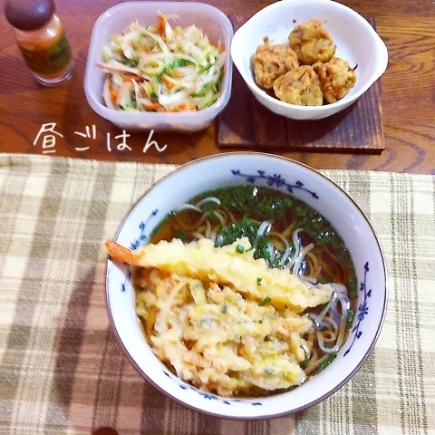 天ぷらそば、イカマリネ、豆腐落としあげ|yakinasuさん