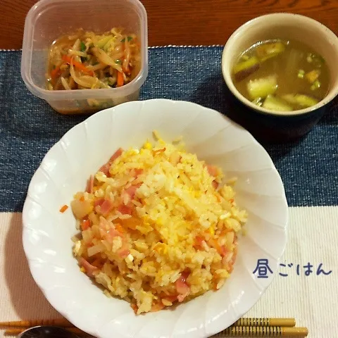 炒飯、中華スープ、モヤシナムル|yakinasuさん