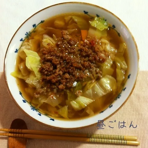 喜多方ラーメンピリ辛ミンチのせ|yakinasuさん