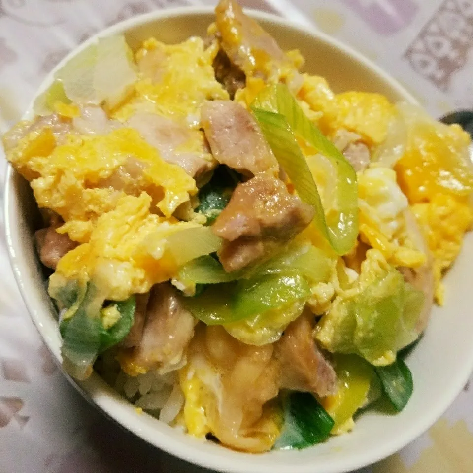 Snapdishの料理写真:Apetyでねぎ塩親子丼♡|かなやんさん