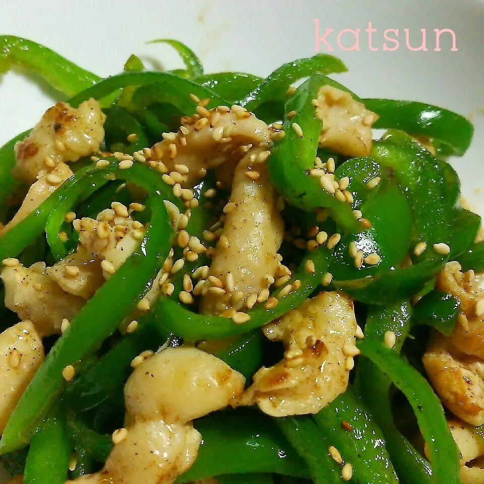 鶏皮とピーマンの塩炒め|katsunさん