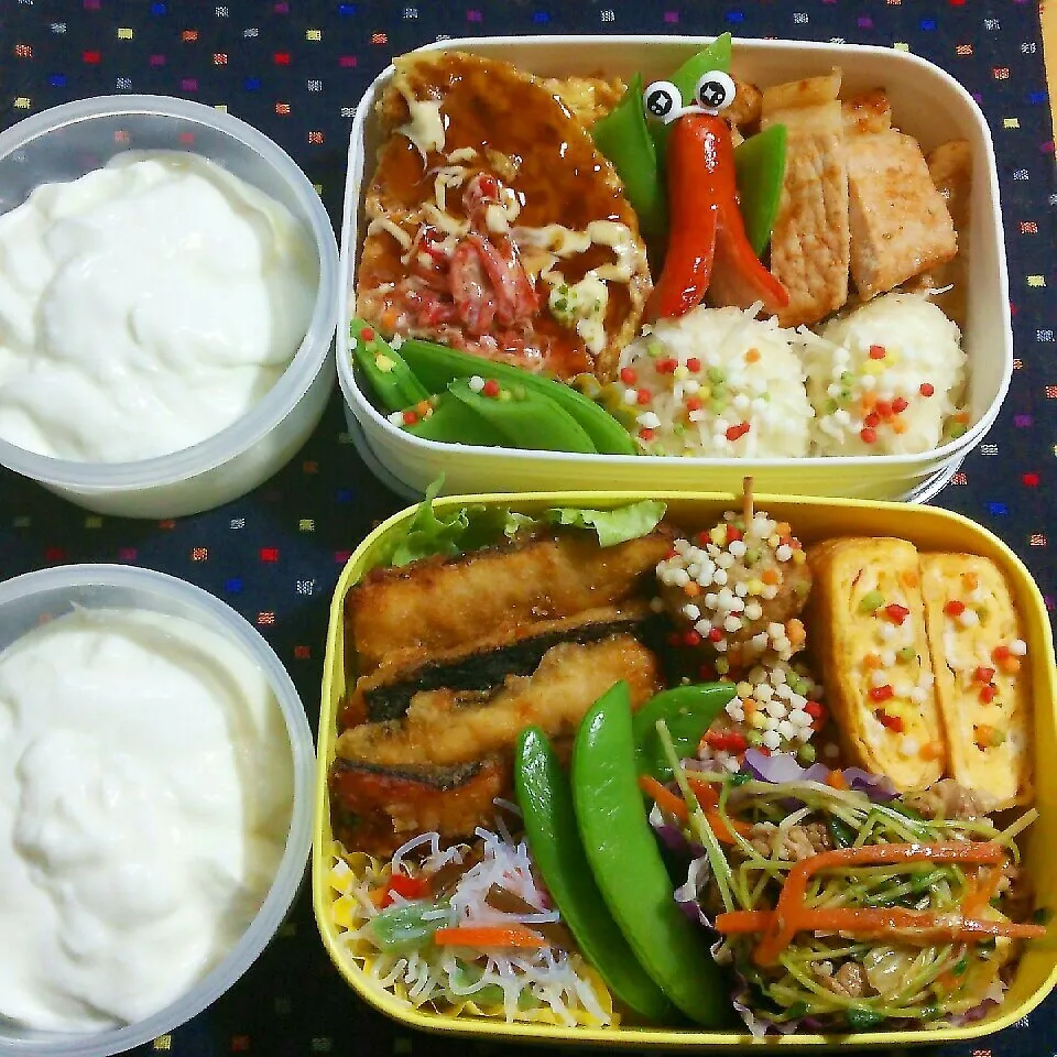 Snapdishの料理写真:≪ぶぶ仲良し祭≫旦那ｻﾝの２食のお弁当12/10|katsunさん