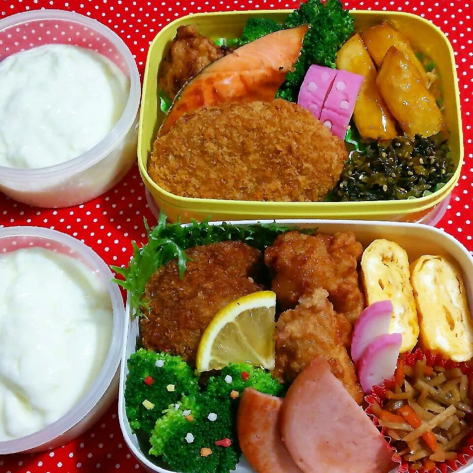 Snapdishの料理写真:旦那ｻﾝの昼、夜2食のお弁当‼12/7|katsunさん