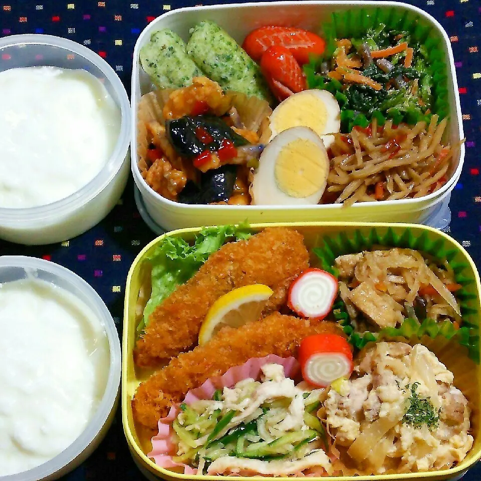 Snapdishの料理写真:旦那ｻﾝの昼、夜２食のお弁当11/22|katsunさん