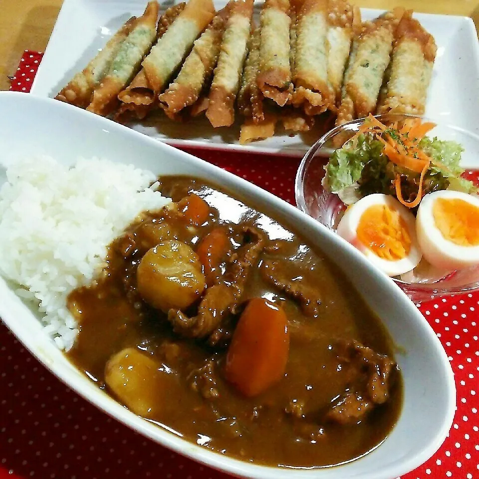 こくウマ‼馬すじカレー&シソかにかまワンタン揚げ|katsunさん