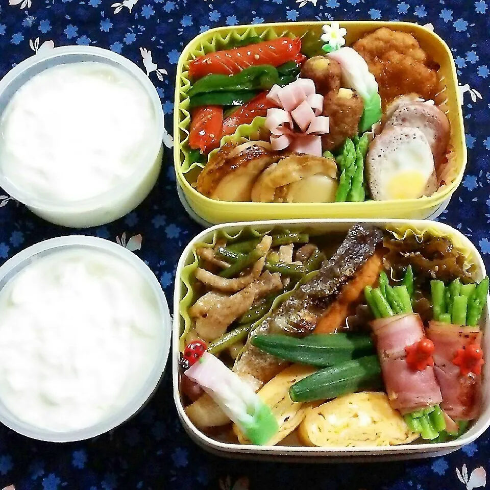 Snapdishの料理写真:旦那ｻﾝ昼、夜２食のお弁当8/12|katsunさん