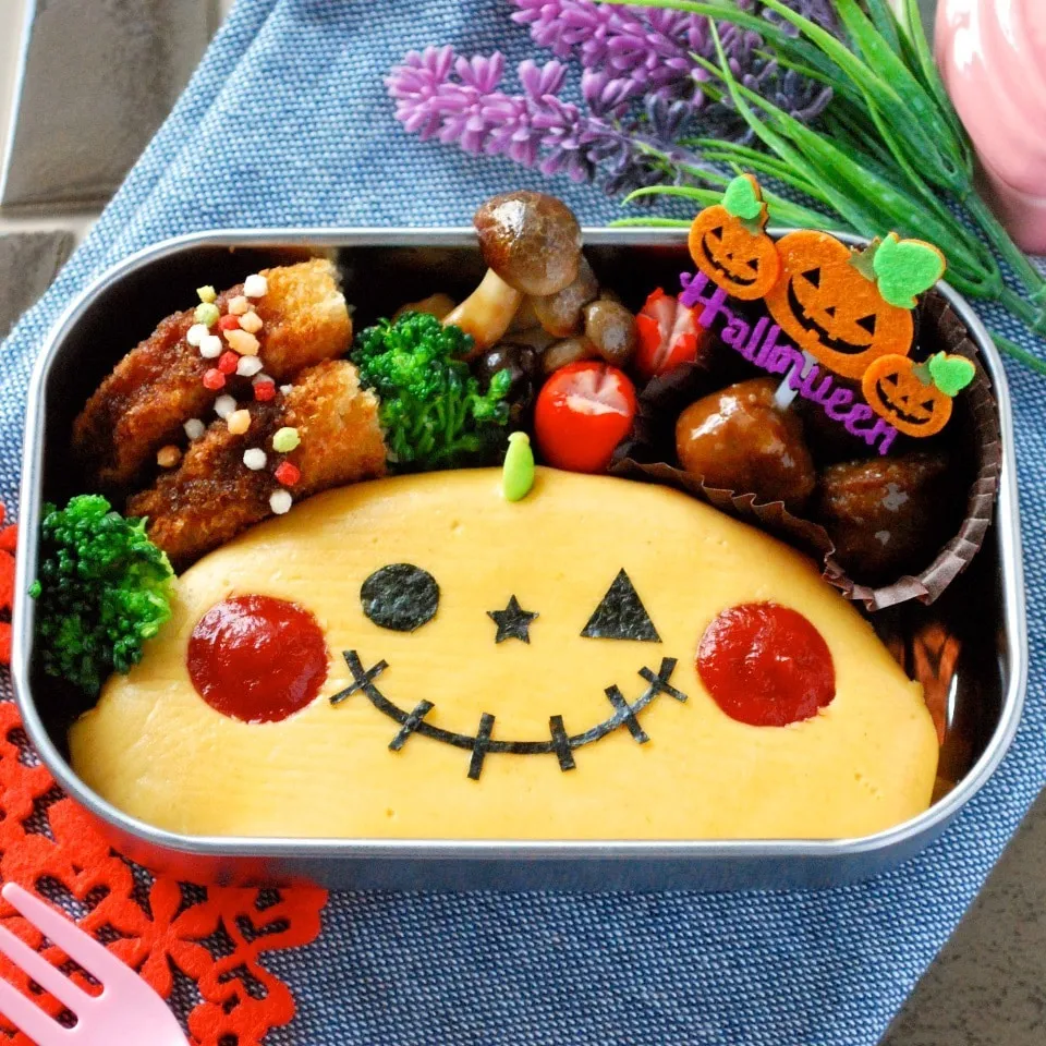 ハロウィンキャラ弁☆ジャック・オ・ランタンのオムライスレシピ|ザッキー☆さん