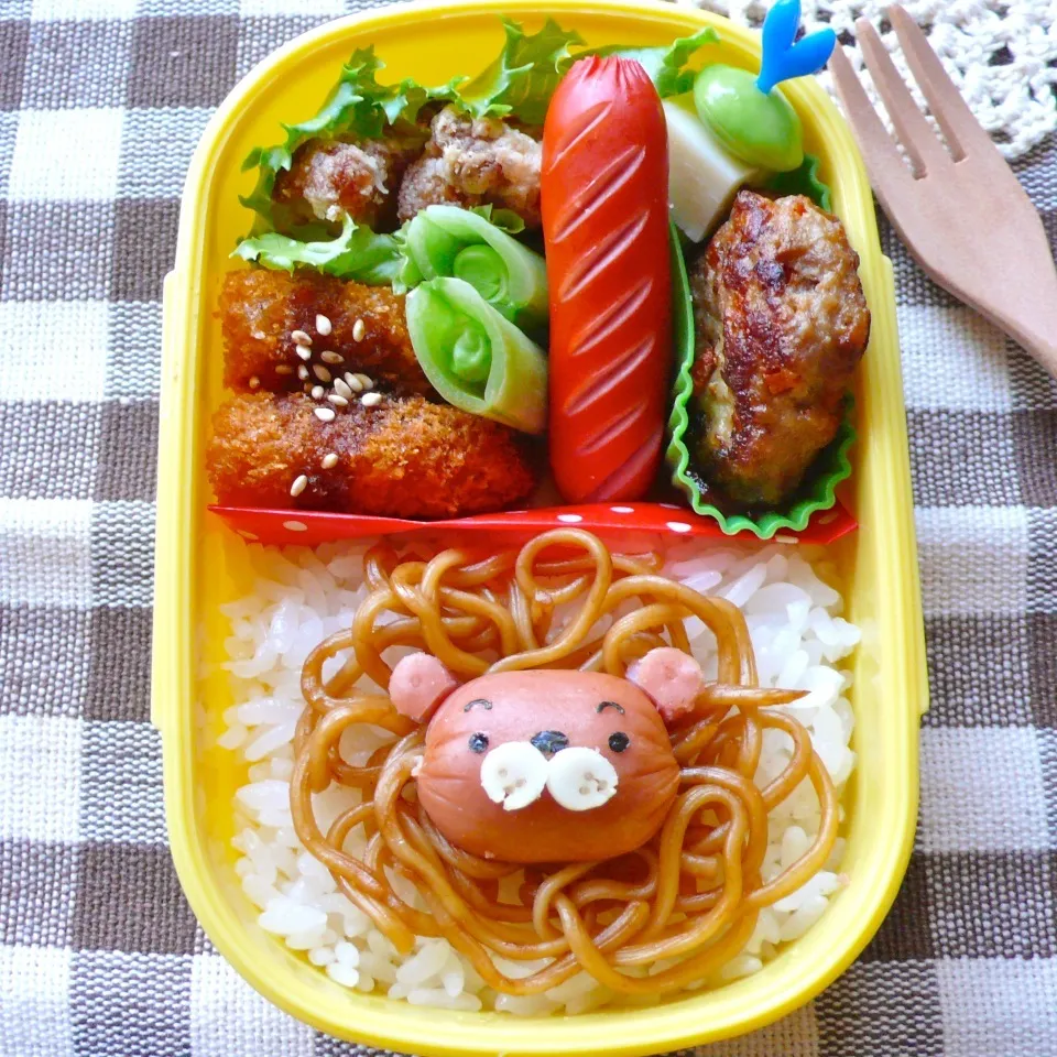 キャラ弁☆　　　　　　　　　　　もじゃもじゃライオン弁当|ザッキー☆さん