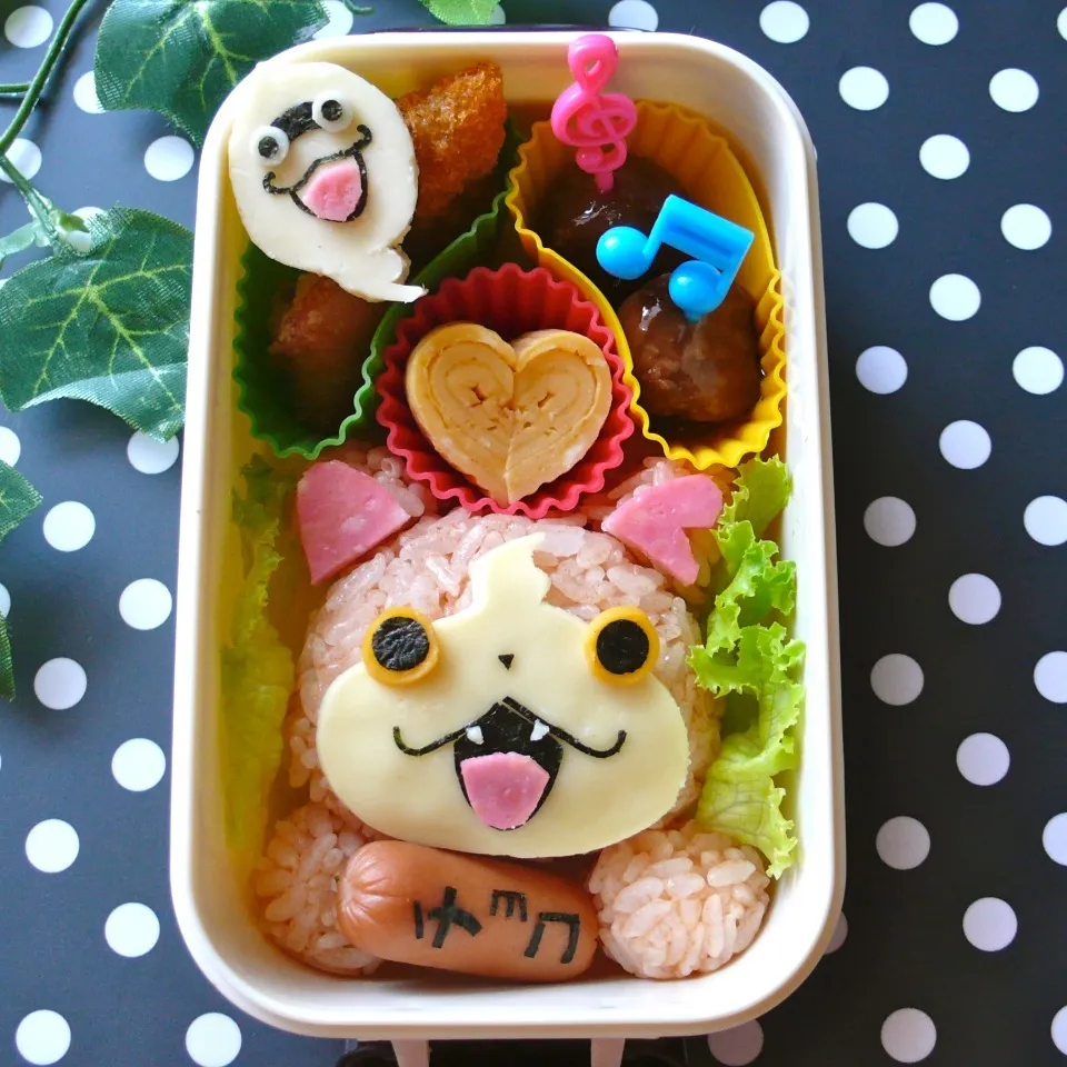 キャラ弁☆妖怪ウォッチよりジバニャンとウィスパーとチョコ棒|ザッキー☆さん