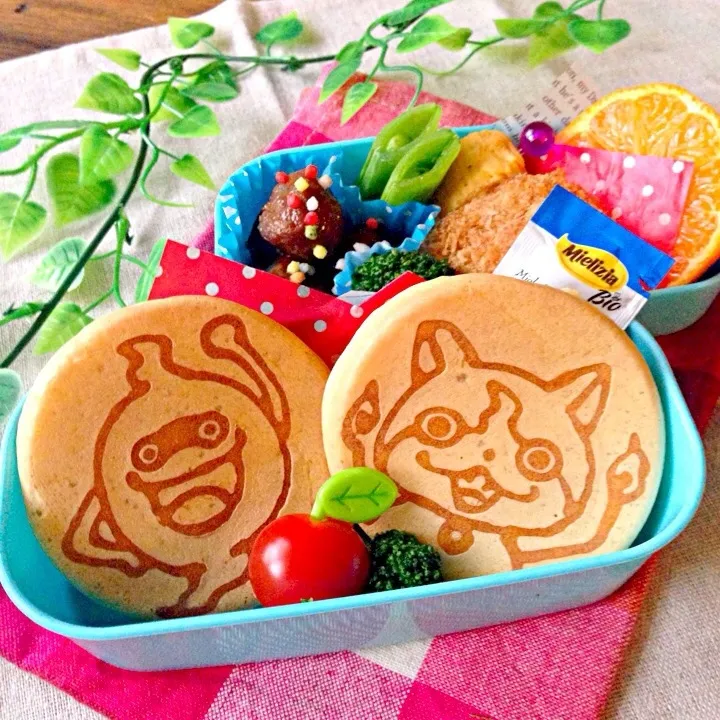 キャラ弁☆妖怪ウォッチ！お絵描きパンケーキ弁当|ザッキー☆さん