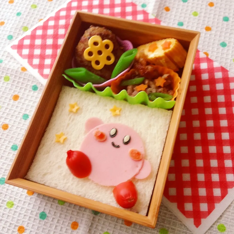 キャラ弁☆星のカービィサンドウィッチ弁当|ザッキー☆さん