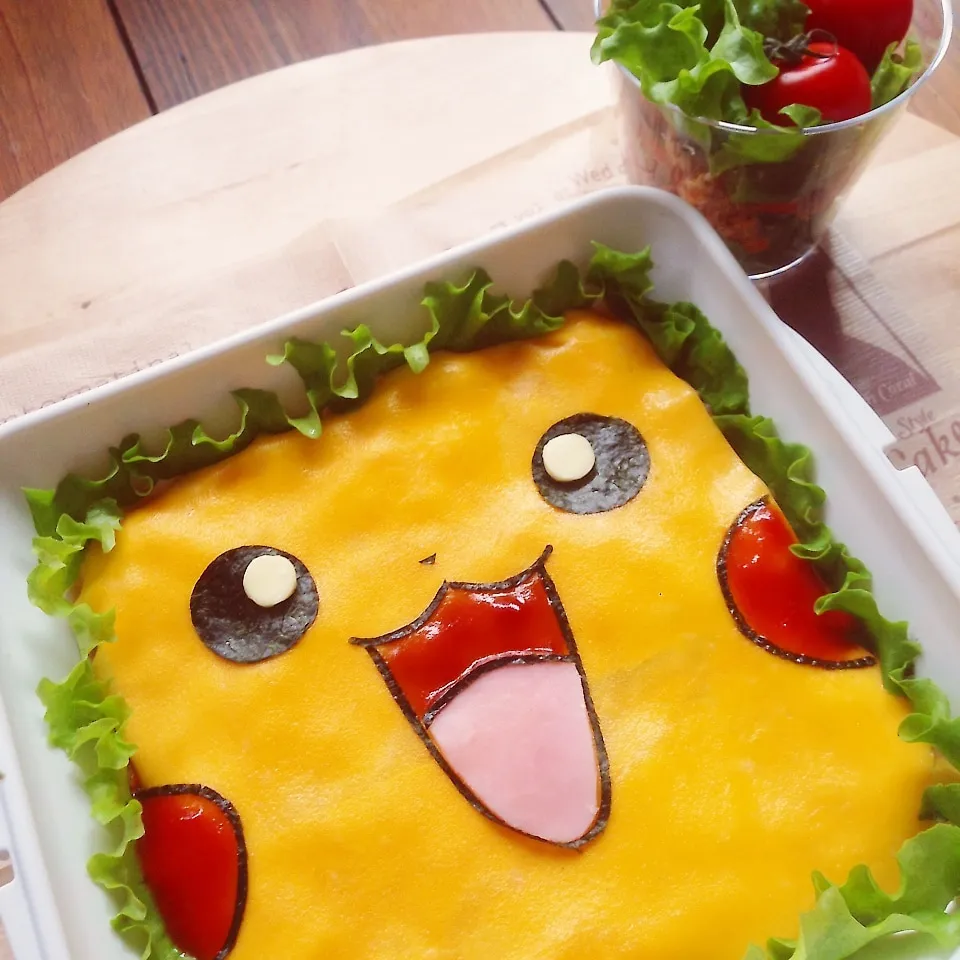 Snapdishの料理写真:ピカチュウオムライス弁当|ザッキー☆さん