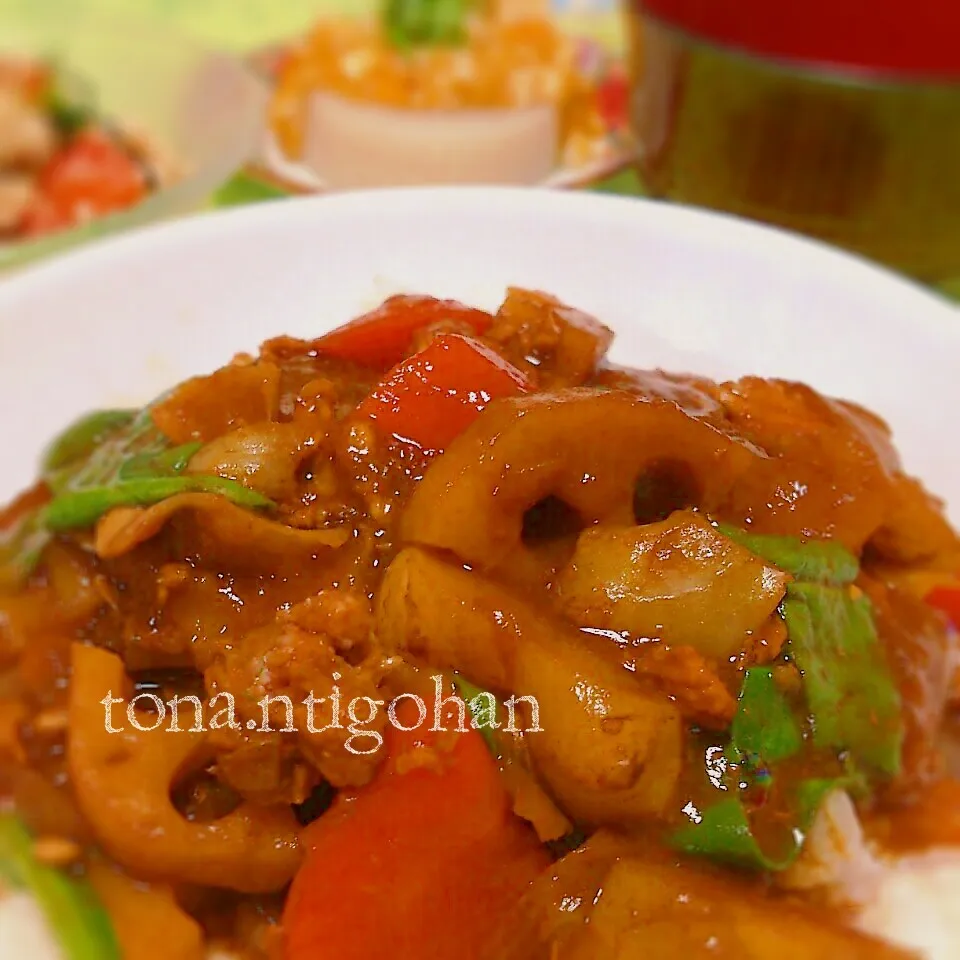 和風カリー丼。|tonaさん