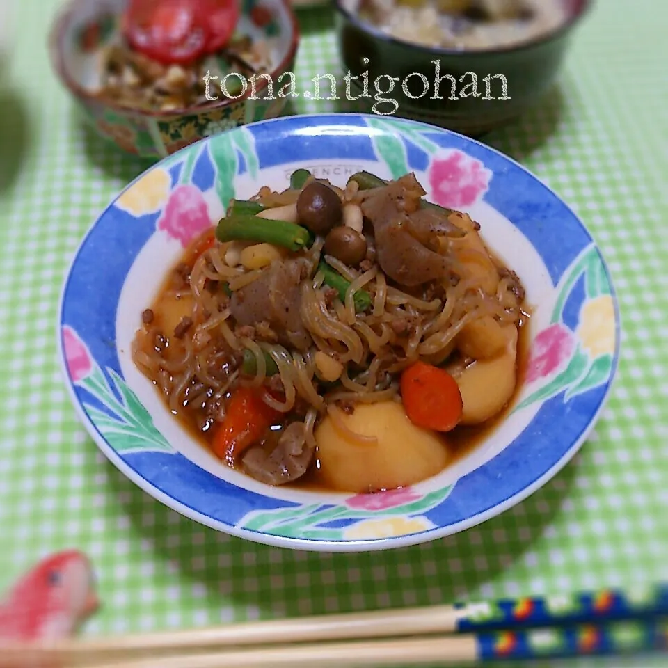 帰ったら息子がそぼろ肉じゃが作りよった（泣）|tonaさん