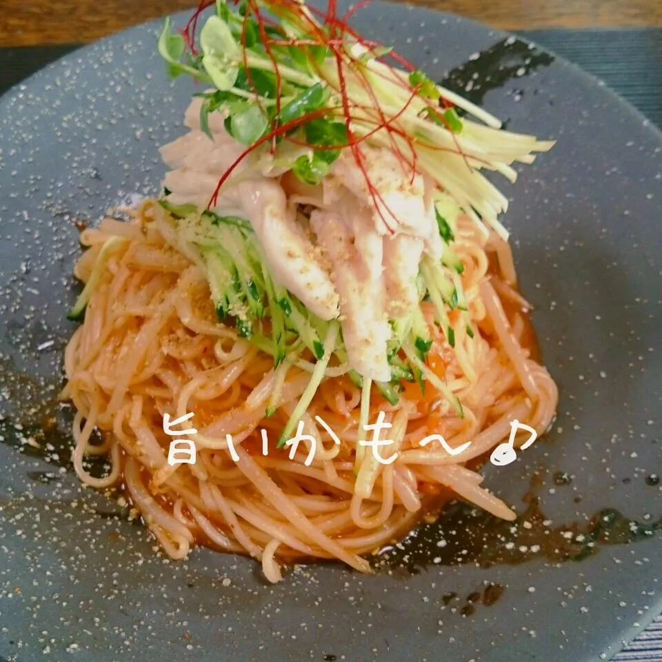 ふんわりささみのビビン麺|マイケルの料理さん