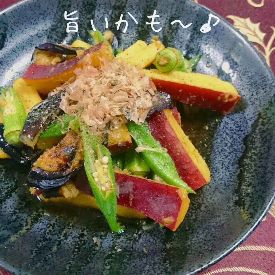 那須とオクラとサツマイモの揚げびたし|マイケルの料理さん