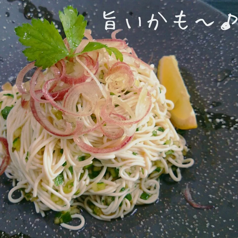 山形の野菜の旨だしの豆腐ソーメン|マイケルの料理さん