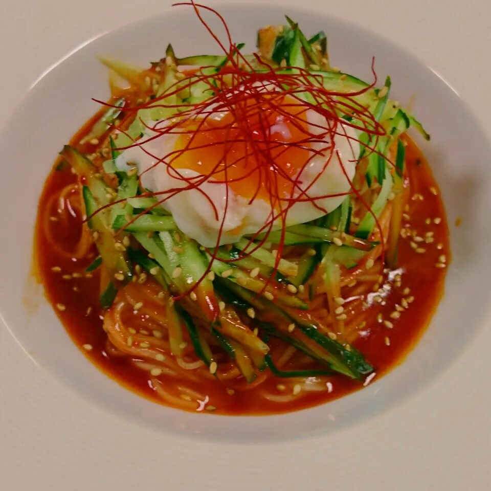 冷や麦でビビン麺|マイケルの料理さん