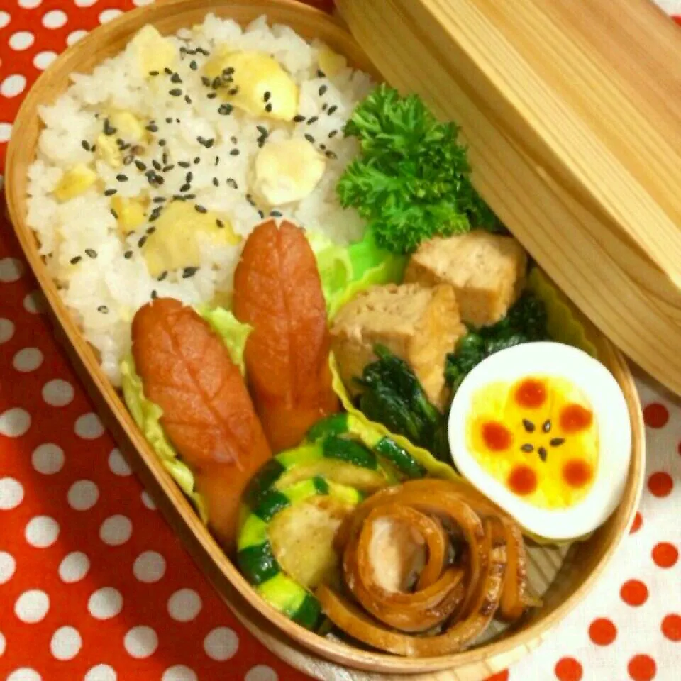 Snapdishの料理写真:旦那の夜勤弁当☆【10/1】|とももんさん