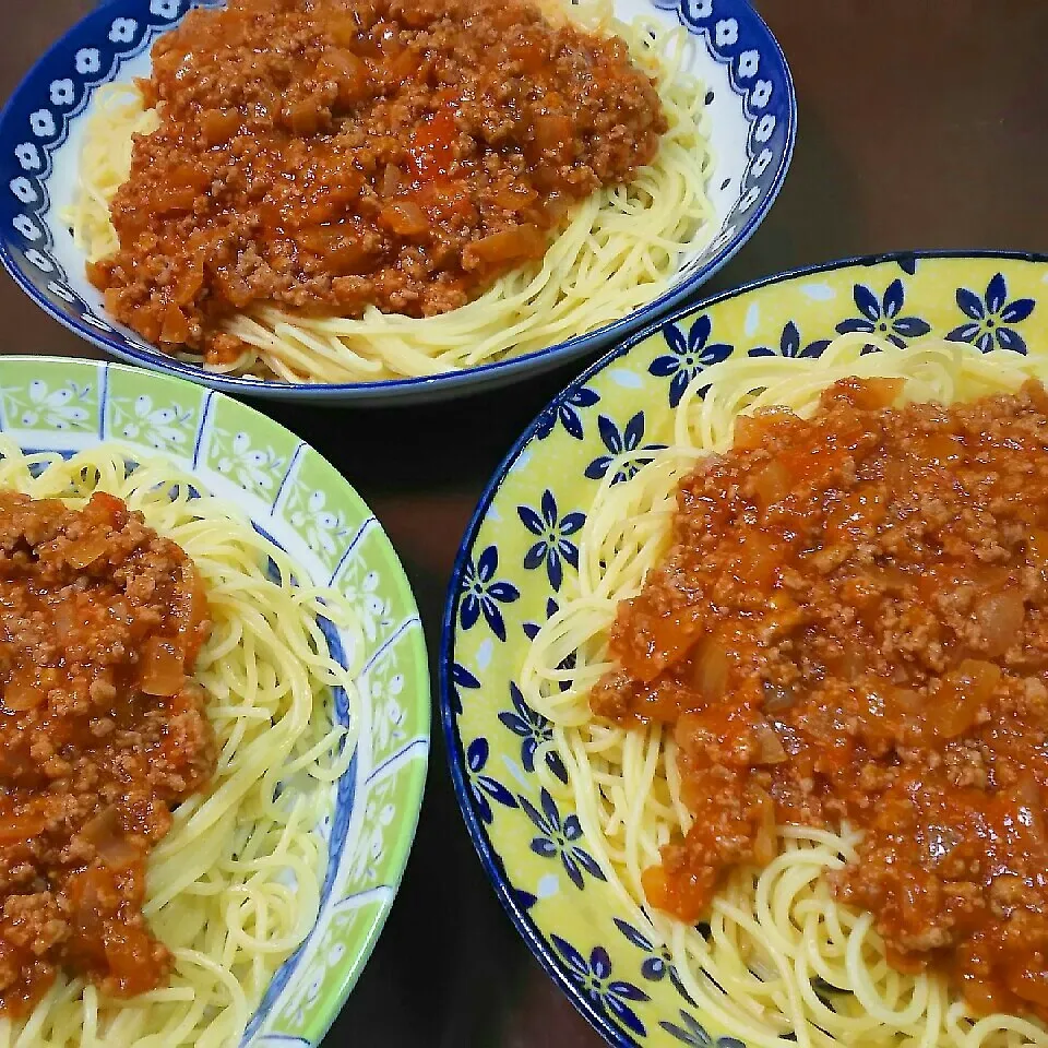 Snapdishの料理写真:黄金レシピ🍀ミートスパゲティー🍀|くりんさん