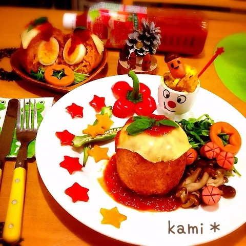 野菜生活のコクソースが決めて♡ライスコロッケのキッズディナー|kamiさん