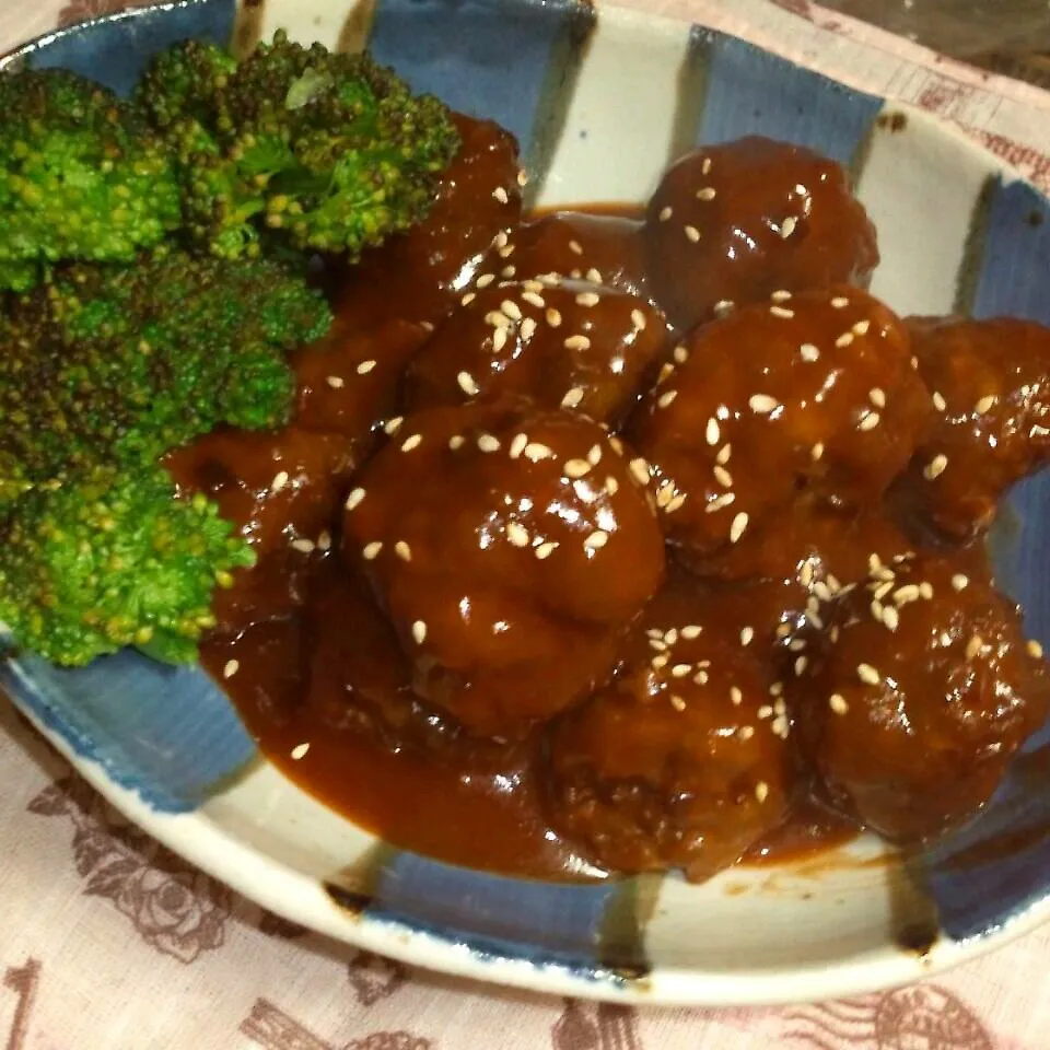 ケチャップあんかけ肉だんご☆|とももんさん