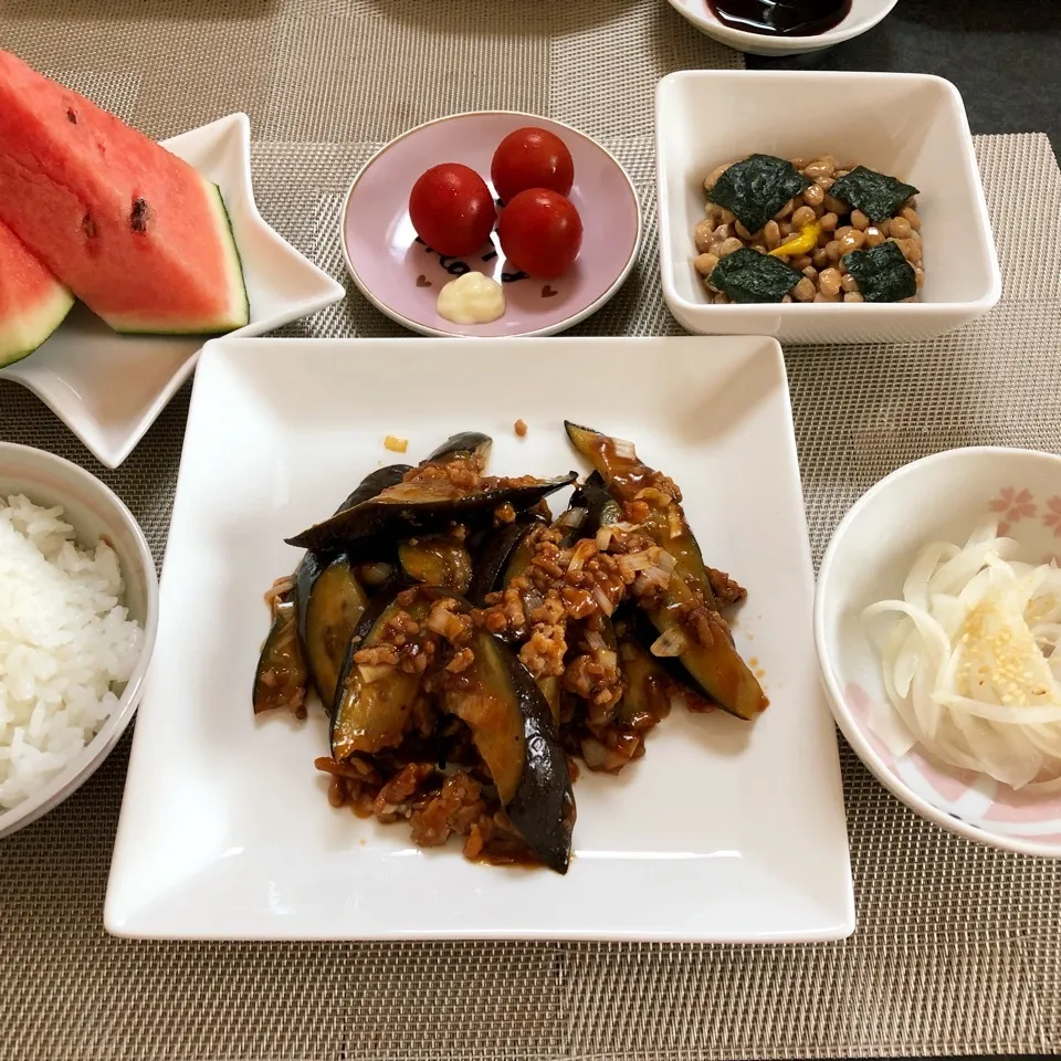 Snapdishの料理写真:麻婆ナスで夕食です|kazumi_a♡さん